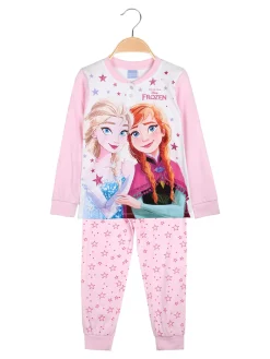 Disney Frozen Pigiama lungo da bambina in cotone con stampa - rosa