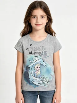 Disney Frozen T-shirt bambina in cotone con stampa