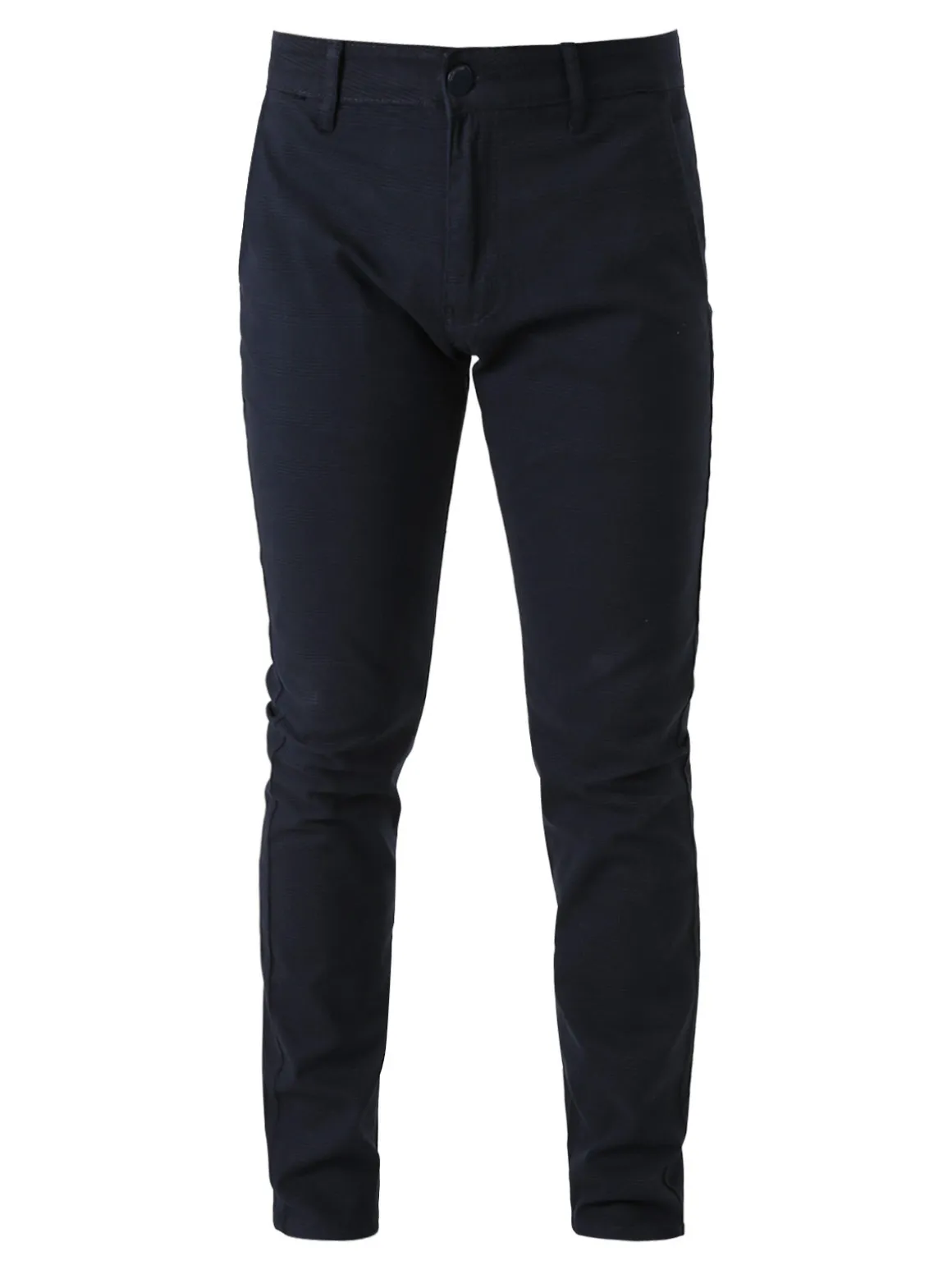 3-D Jeans Pantaloni casual da uomo slim fit con stampa pied de poule - blu scuro
