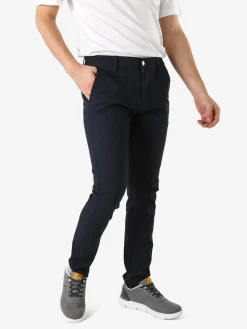 3-D Jeans Pantaloni casual da uomo slim fit con stampa pied de poule - blu scuro