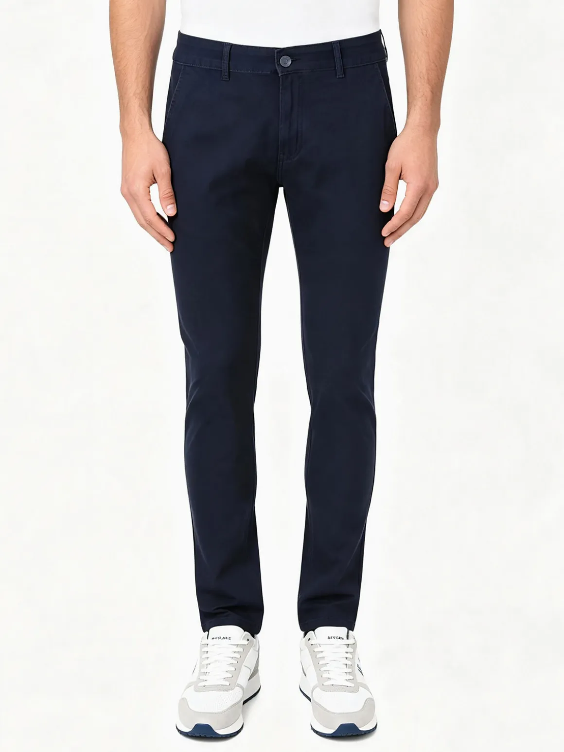 3-D Jeans Pantaloni da uomo slim fit in cotone - blu scuro