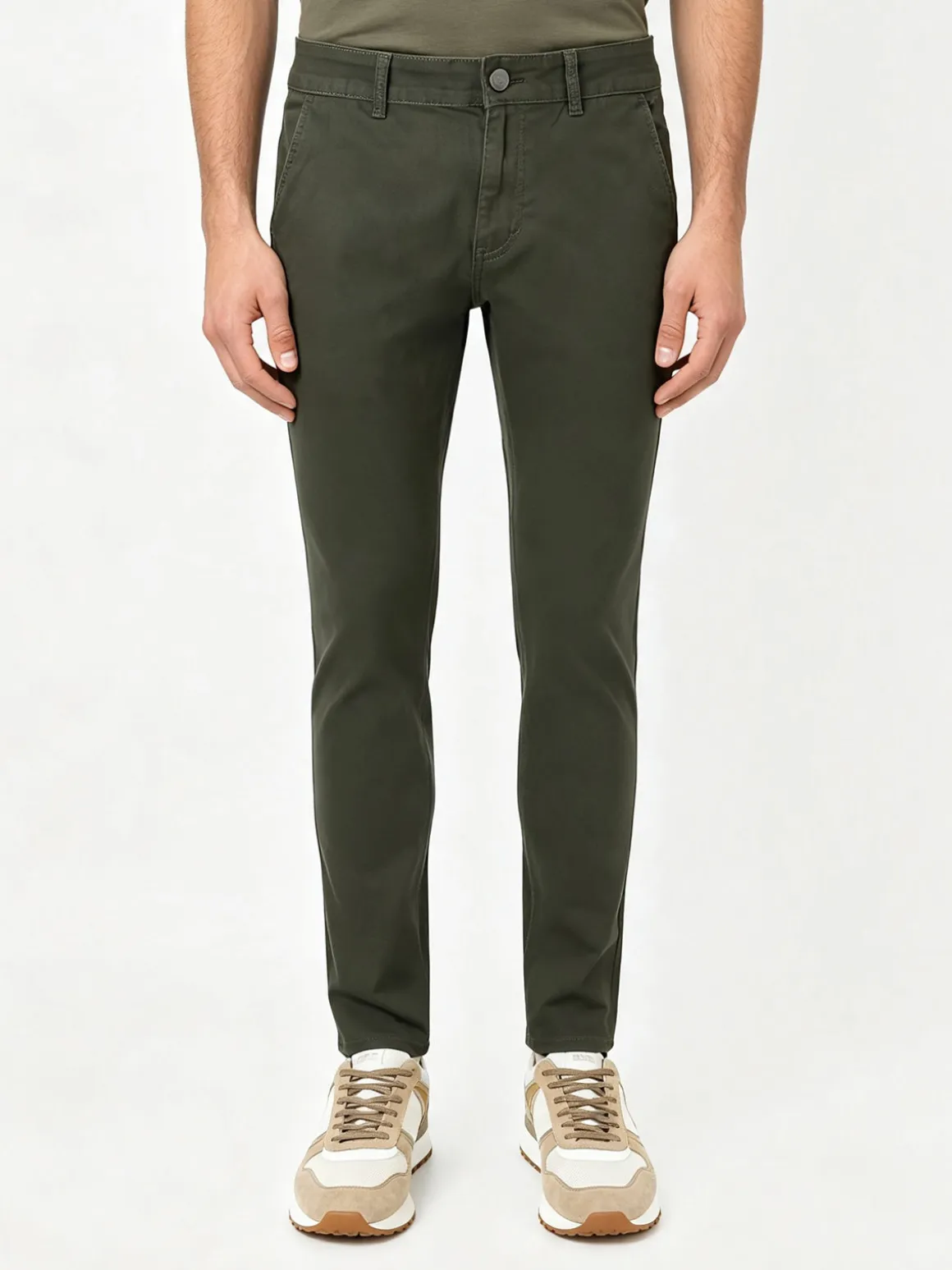 3-D Jeans Pantaloni da uomo slim fit in cotone - militare