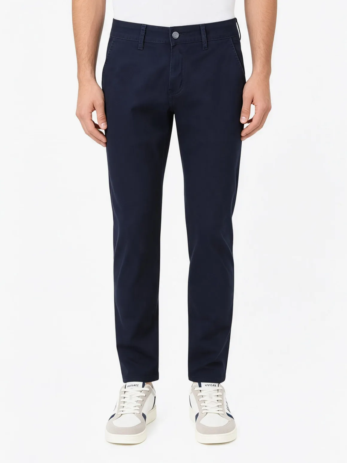3-D Jeans Pantaloni da uomo slim fit in cotone taglie grandi - blu scuro