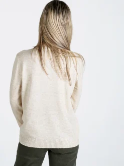 Dolce & Trendy Pullover donna a lupetto in maglia - beige