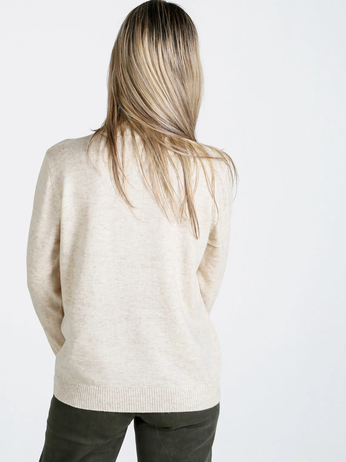 Dolce & Trendy Pullover donna a lupetto in maglia - beige
