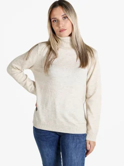 Dolce & Trendy Pullover donna dolcevita in maglia - beige