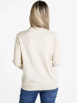 Dolce & Trendy Pullover donna dolcevita in maglia - beige