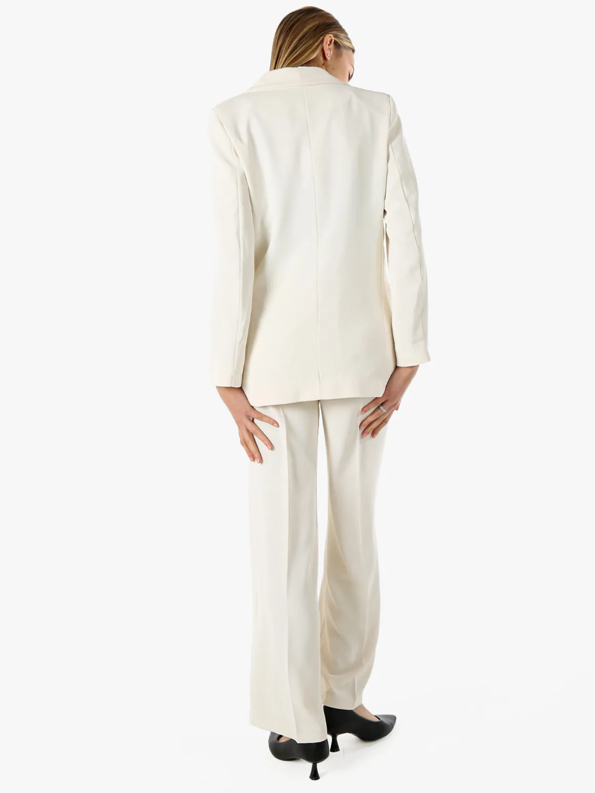 Doremi Completo elegante da donna con giacca e pantaloni - panna