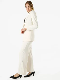 Doremi Completo elegante da donna con giacca e pantaloni - panna