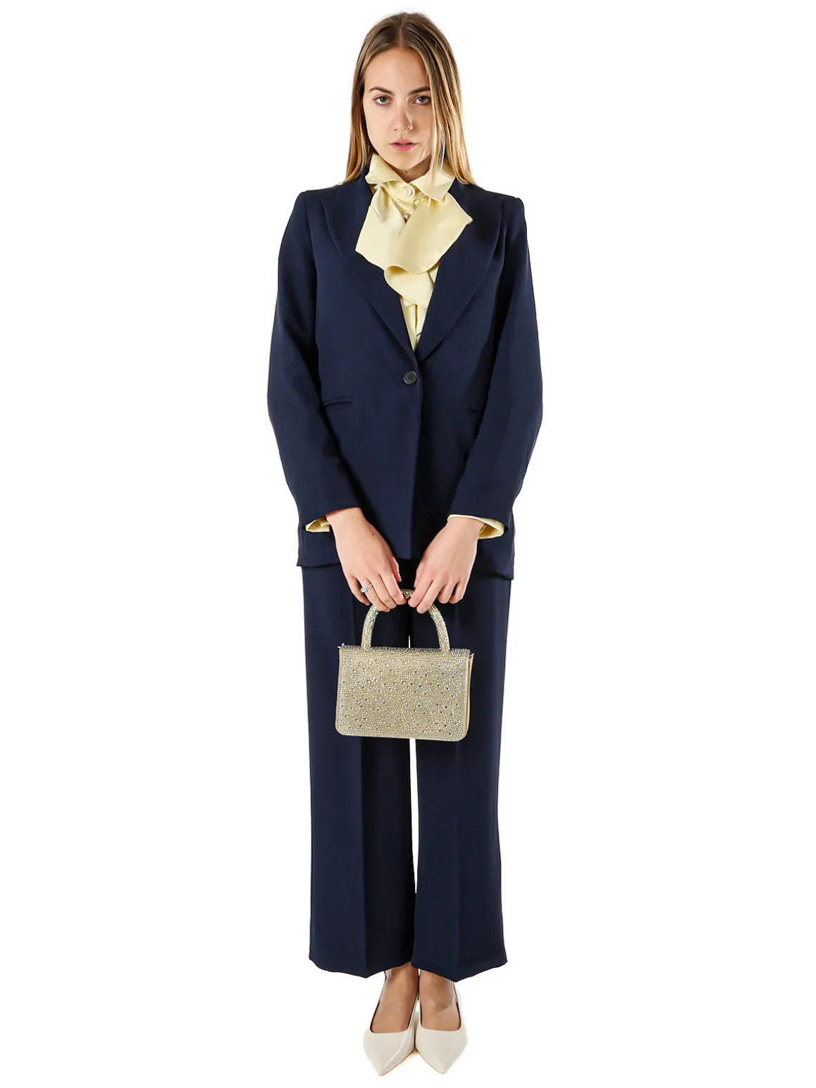 Doremi Completo elegante da donna con giacca e pantaloni - blu scuro