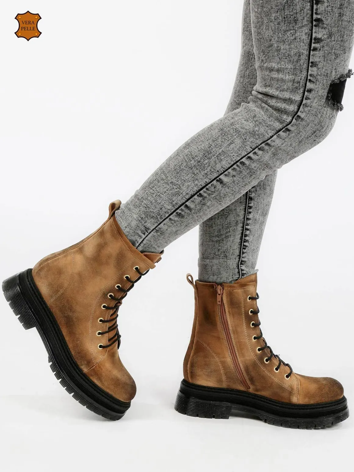 Eclipse Anfibi in pelle scamosciata donna con plateau