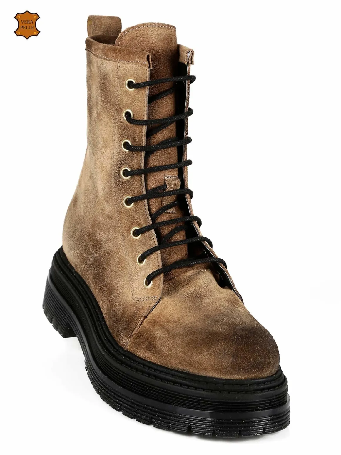 Eclipse Anfibi in pelle scamosciata donna con plateau