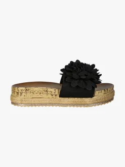 Econfort Ciabatte donna con fiore e platform - nero
