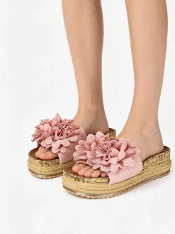 Econfort Ciabatte donna con fiore e platform - rosa