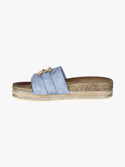 Econfort Ciabatte donna gioiello con strass e platform - blu