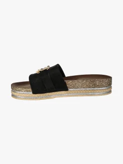 Econfort Ciabatte donna gioiello con strass e platform - nero