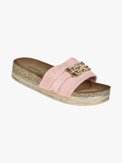 Econfort Ciabatte donna gioiello con strass e platform - rosa
