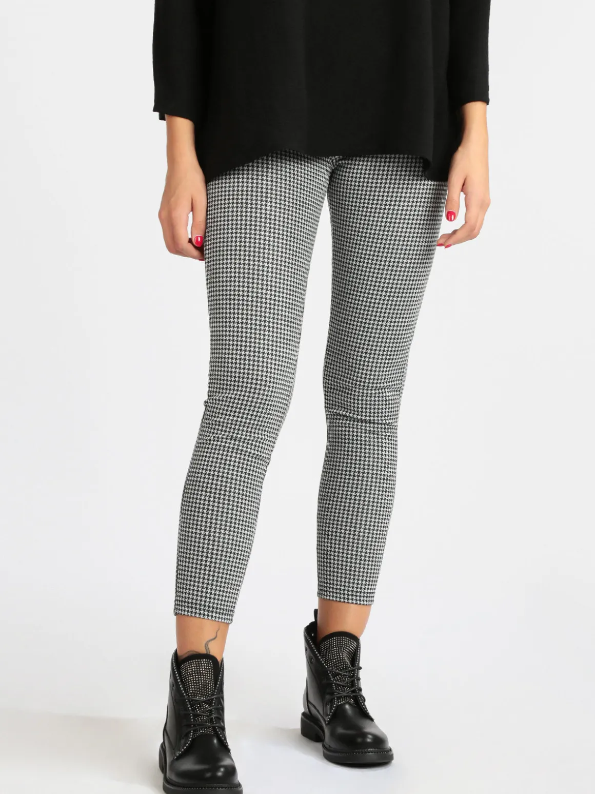 Eletta Leggings donna in pied de poule