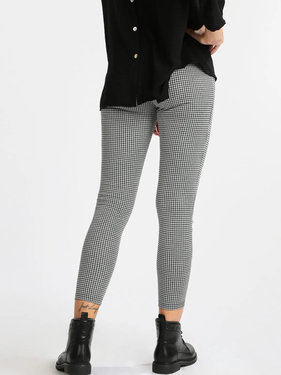 Eletta Leggings donna in pied de poule