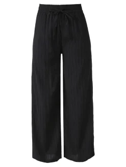 Eletta Pantaloni donna a palazzo con coulisse - nero