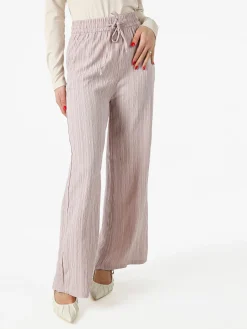 Eletta Pantaloni donna a palazzo con coulisse - rosa