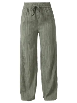 Eletta Pantaloni donna a palazzo con coulisse - verde