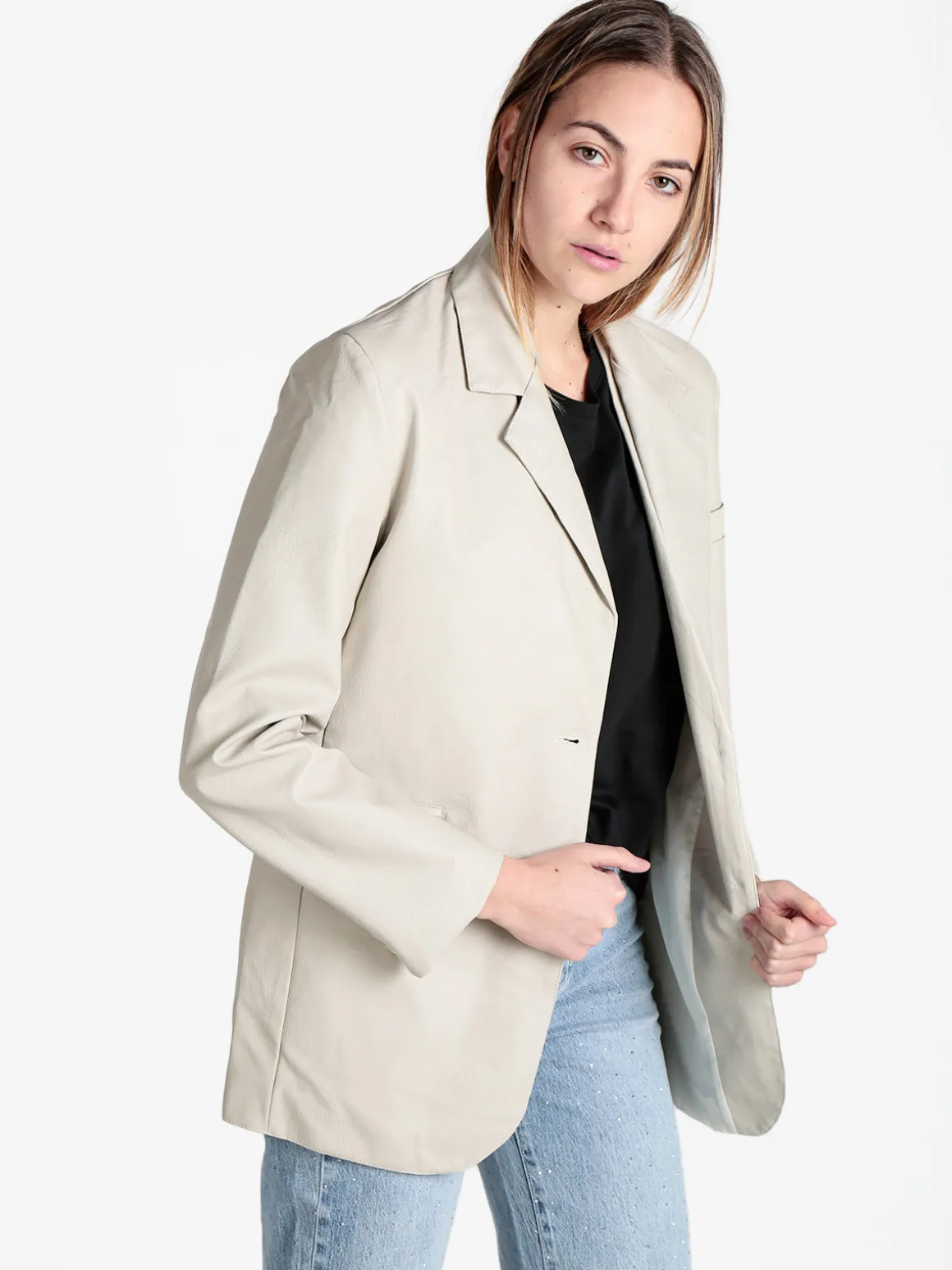Ellen Rose Giacca donna in ecopelle con bottoni