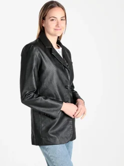 Ellen Rose Giacca donna in ecopelle con bottoni