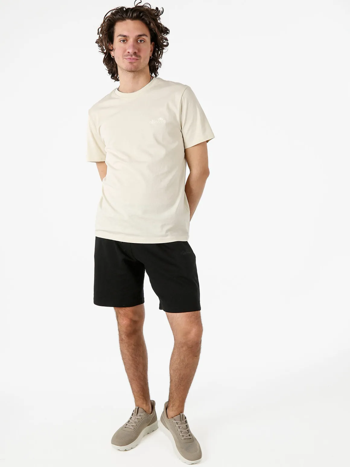 Ellesse Bermuda da uomo in felpa con coulisse - nero