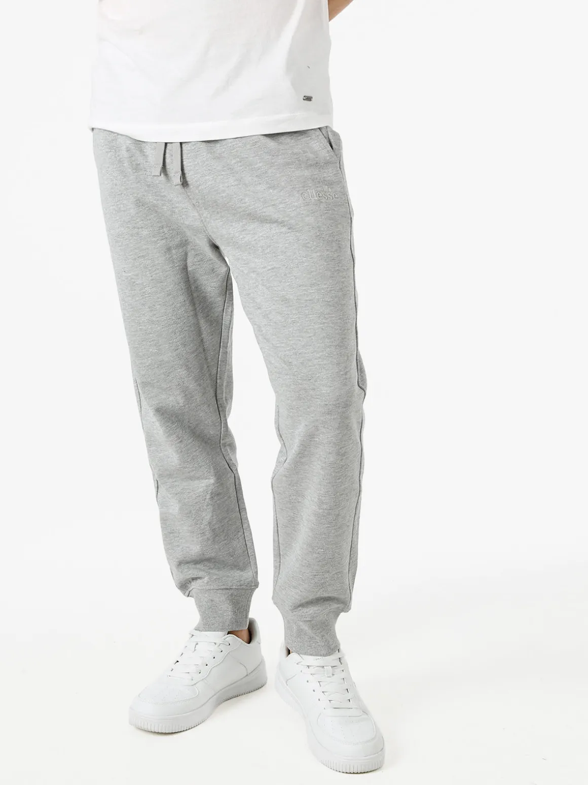Ellesse Pantaloni tuta da uomo in felpa di cotone con coulisse e polsini - grigio