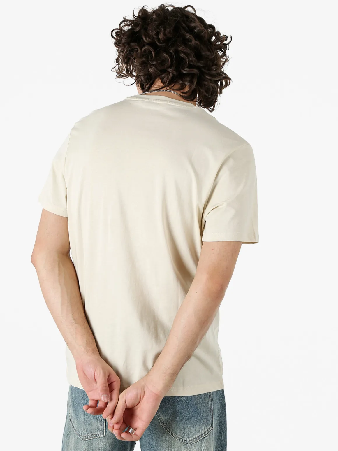 Ellesse T-shirt girocollo da uomo in cotone con logo - beige