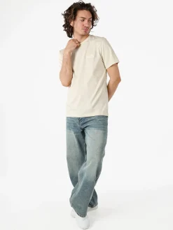 Ellesse T-shirt girocollo da uomo in cotone con logo - beige