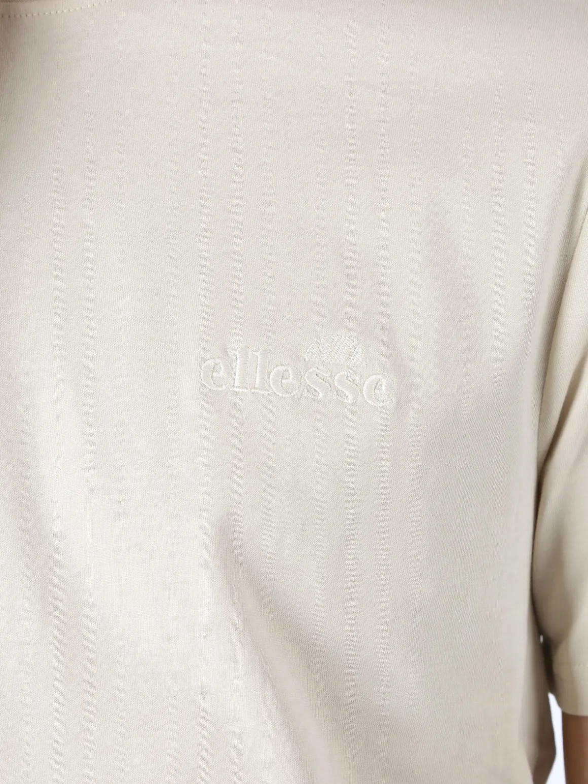 Ellesse T-shirt girocollo da uomo in cotone con logo - beige