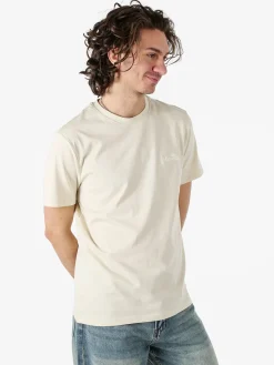 Ellesse T-shirt girocollo da uomo in cotone con logo - beige