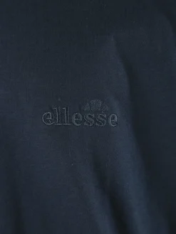 Ellesse T-shirt girocollo da uomo in cotone con logo - blu scuro