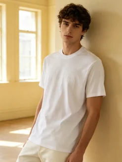 Ellesse T-shirt girocollo da uomo in cotone con logo - bianco