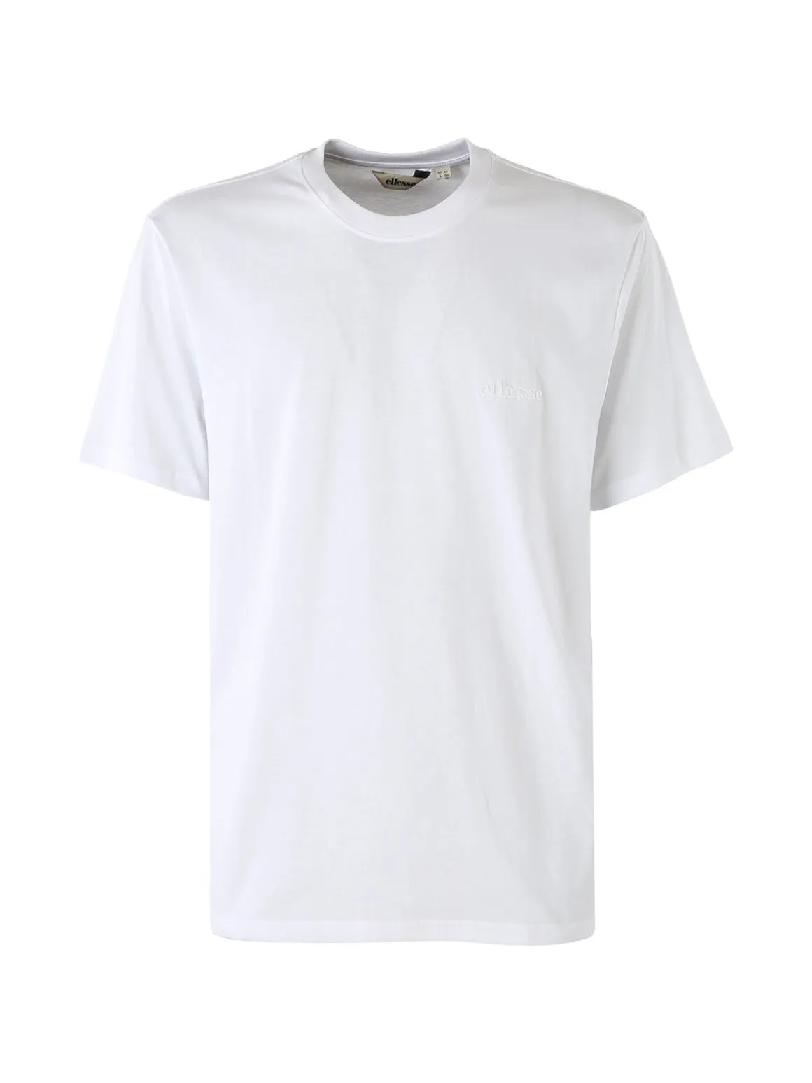 Ellesse T-shirt girocollo da uomo in cotone con logo - bianco