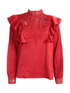 Elsa M. Blusa donna con inserti in macramè