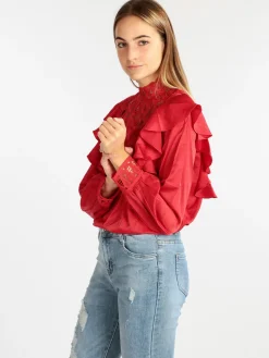 Elsa M. Blusa donna con inserti in macramè