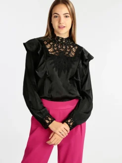 Elsa M. Blusa donna con inserti in macramè