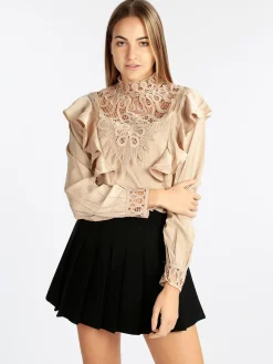 Elsa M. Blusa donna con inserti in macramè