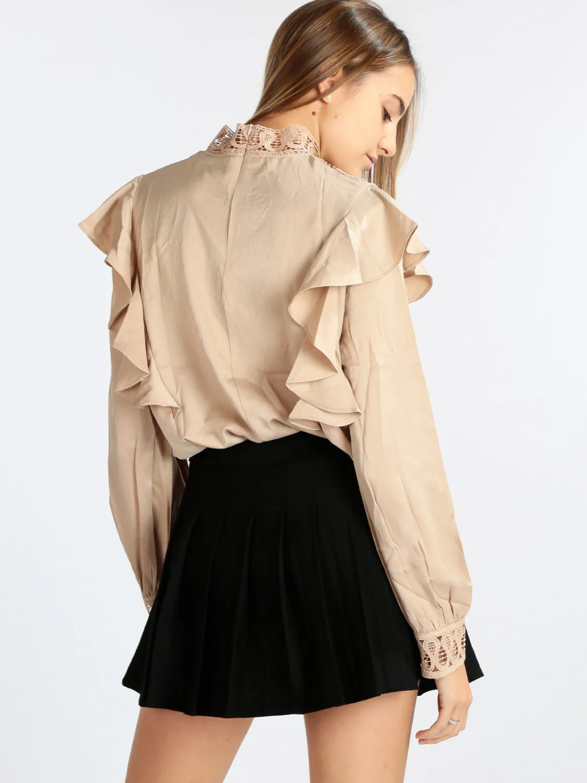 Elsa M. Blusa donna con inserti in macramè