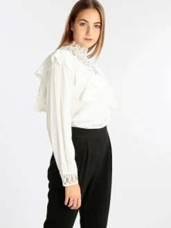 Elsa M. Blusa donna con inserti in macramè