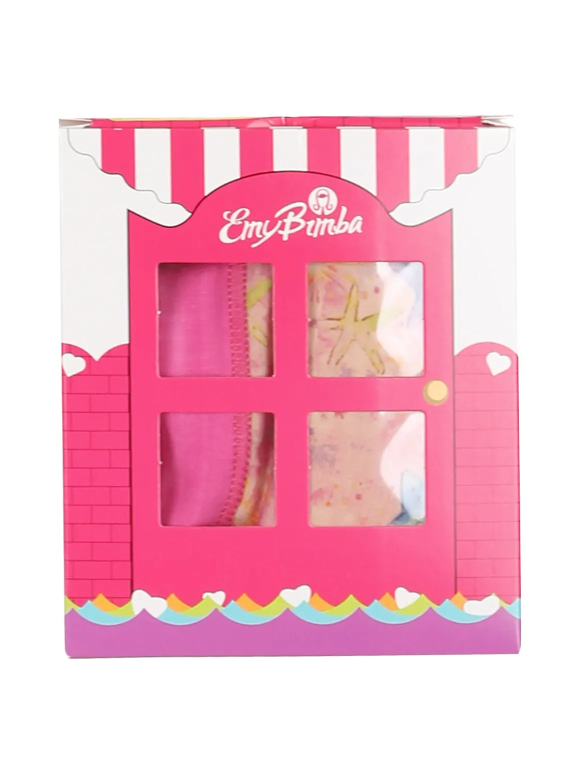 Emy Bimba Slip da bambina in cotone con stampa stelle - fucsia