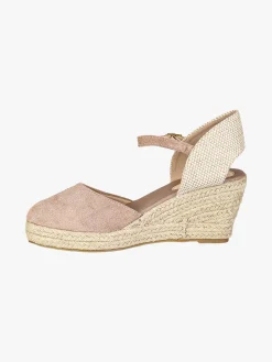 Energy Campesine donna scamosciate aperte dietro con zeppa in corda - taupe