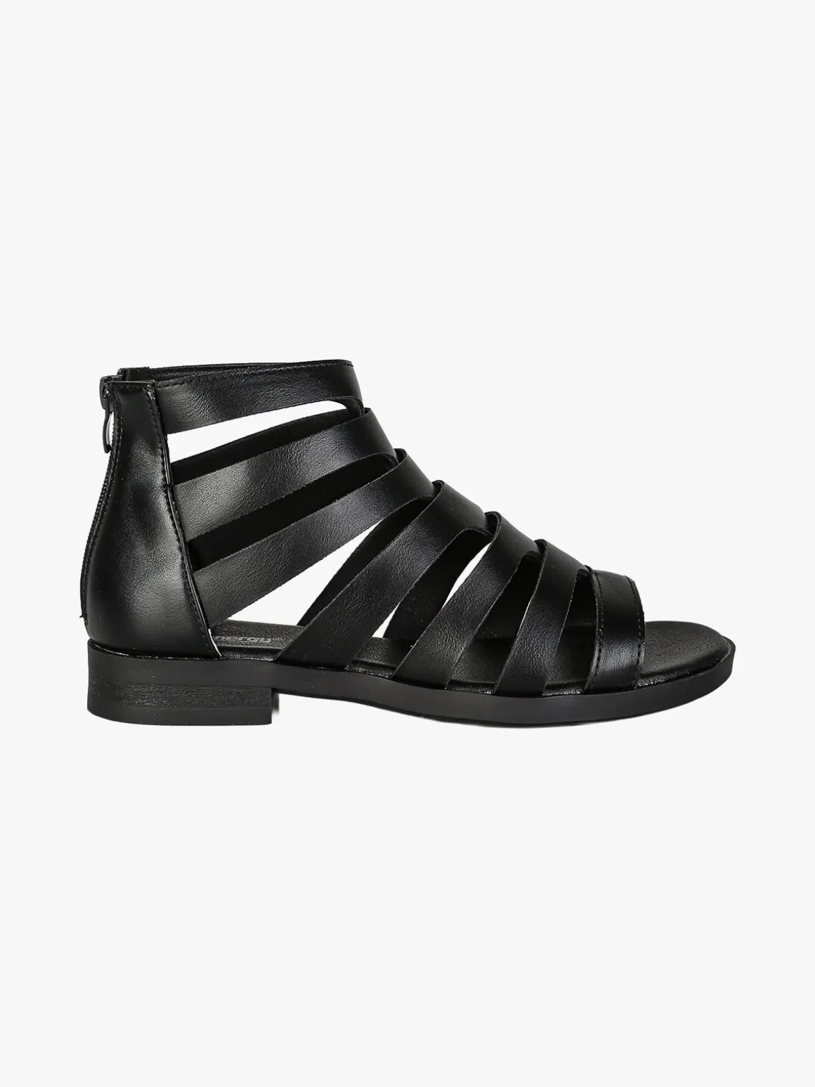 Energy Sandali bassi da donna con cerniera sul retro - nero