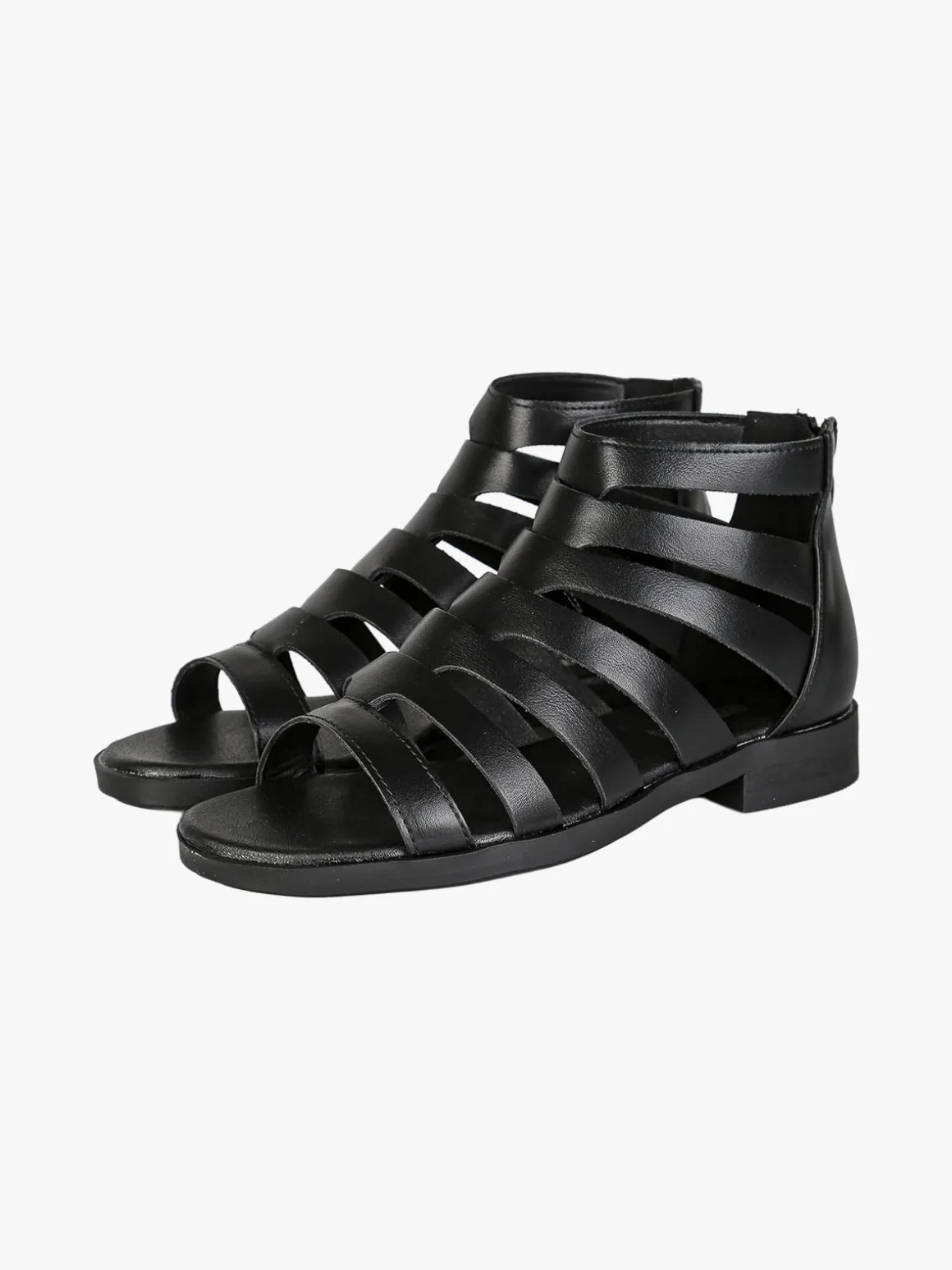Energy Sandali bassi da donna con cerniera sul retro - nero