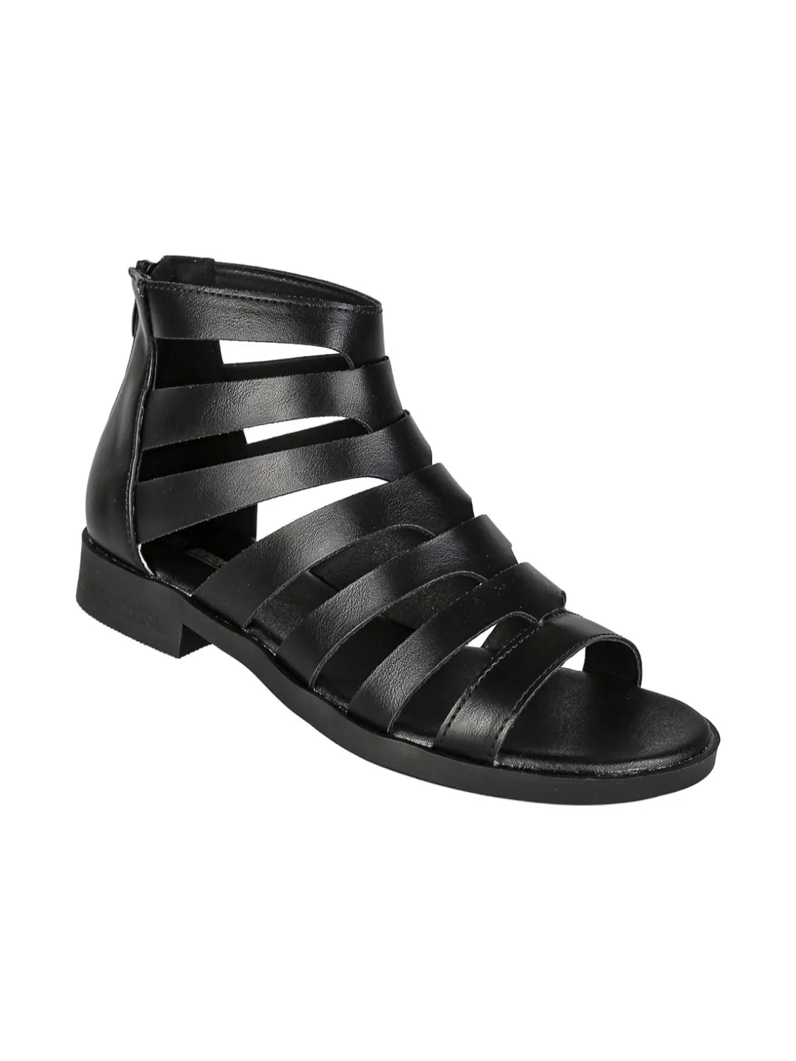 Energy Sandali bassi da donna con cerniera sul retro - nero