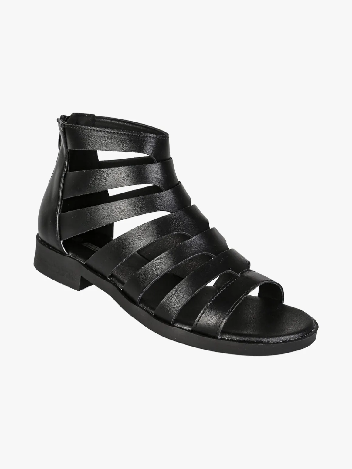Energy Sandali bassi da donna con cerniera sul retro - nero