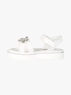 Energy Sandali da bambina con cinturini a strappo e fiori - bianco